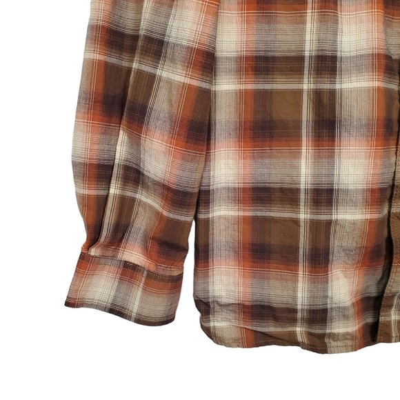 Carhartt Size XL Shirt Relaxed Fit Pearl Snap Button Plaid Long Sleeves Pockets - Picture 5 of 8